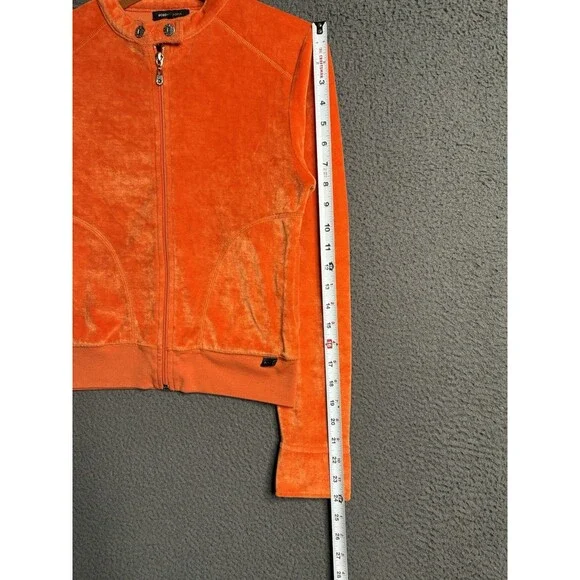 BCBG MaxAzria Women's Jacket Velour Small Moto Cafe Racer Full Zip Y2K Vtg Cyber